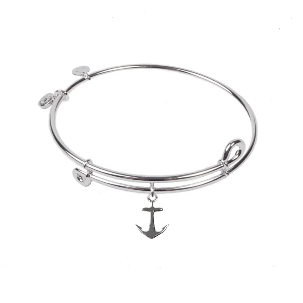 Anchor , Bangle Sterling Silver Plated