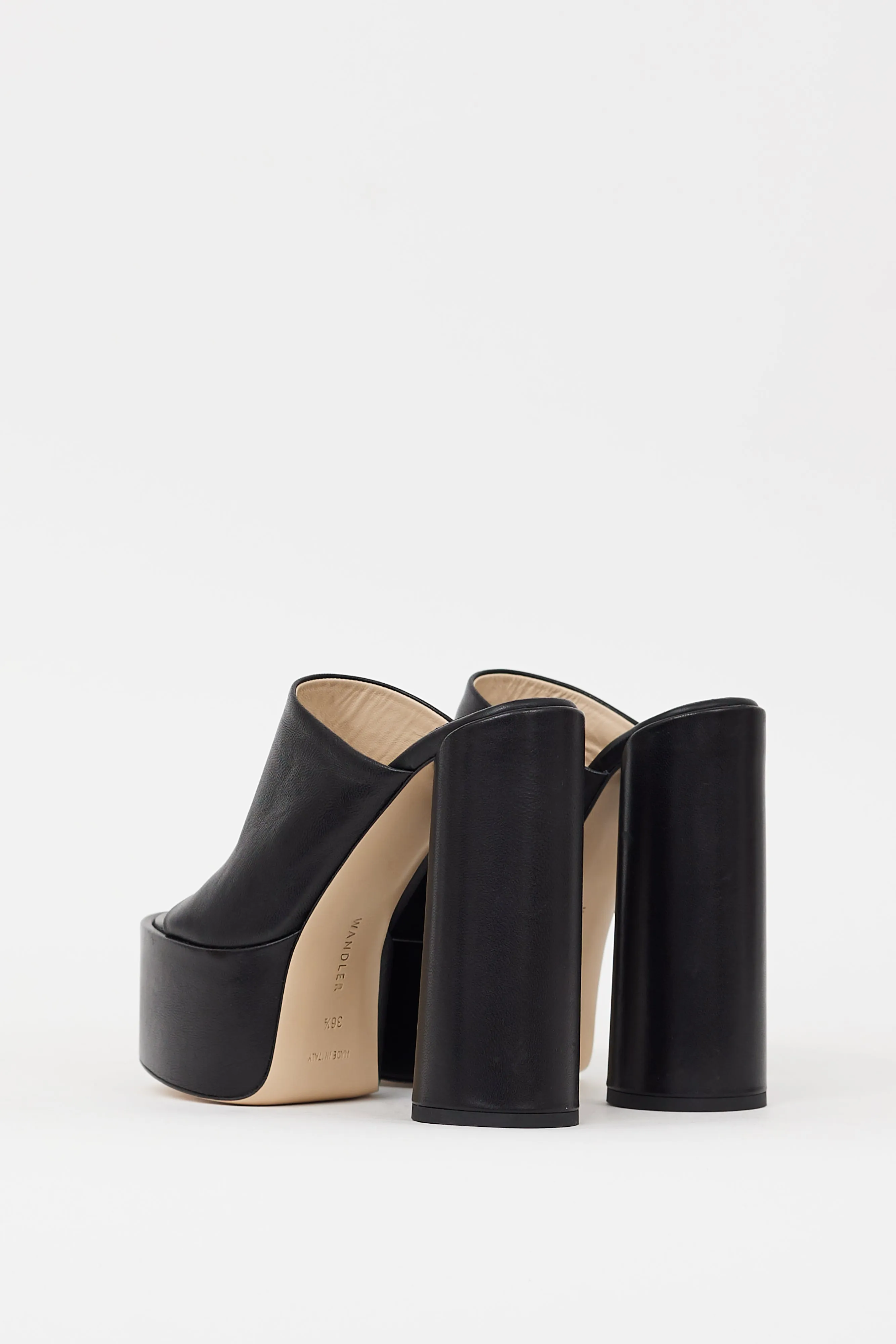 Black Leather Electra Platform Heel