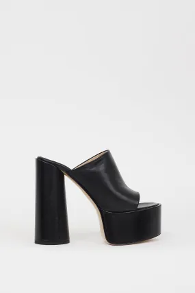 Black Leather Electra Platform  Heel