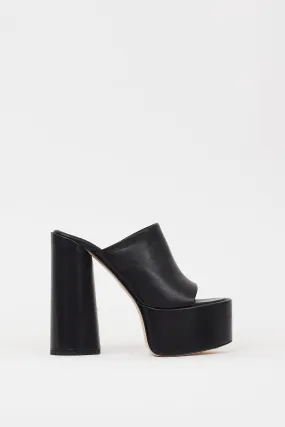 Black Leather Electra Platform Heel