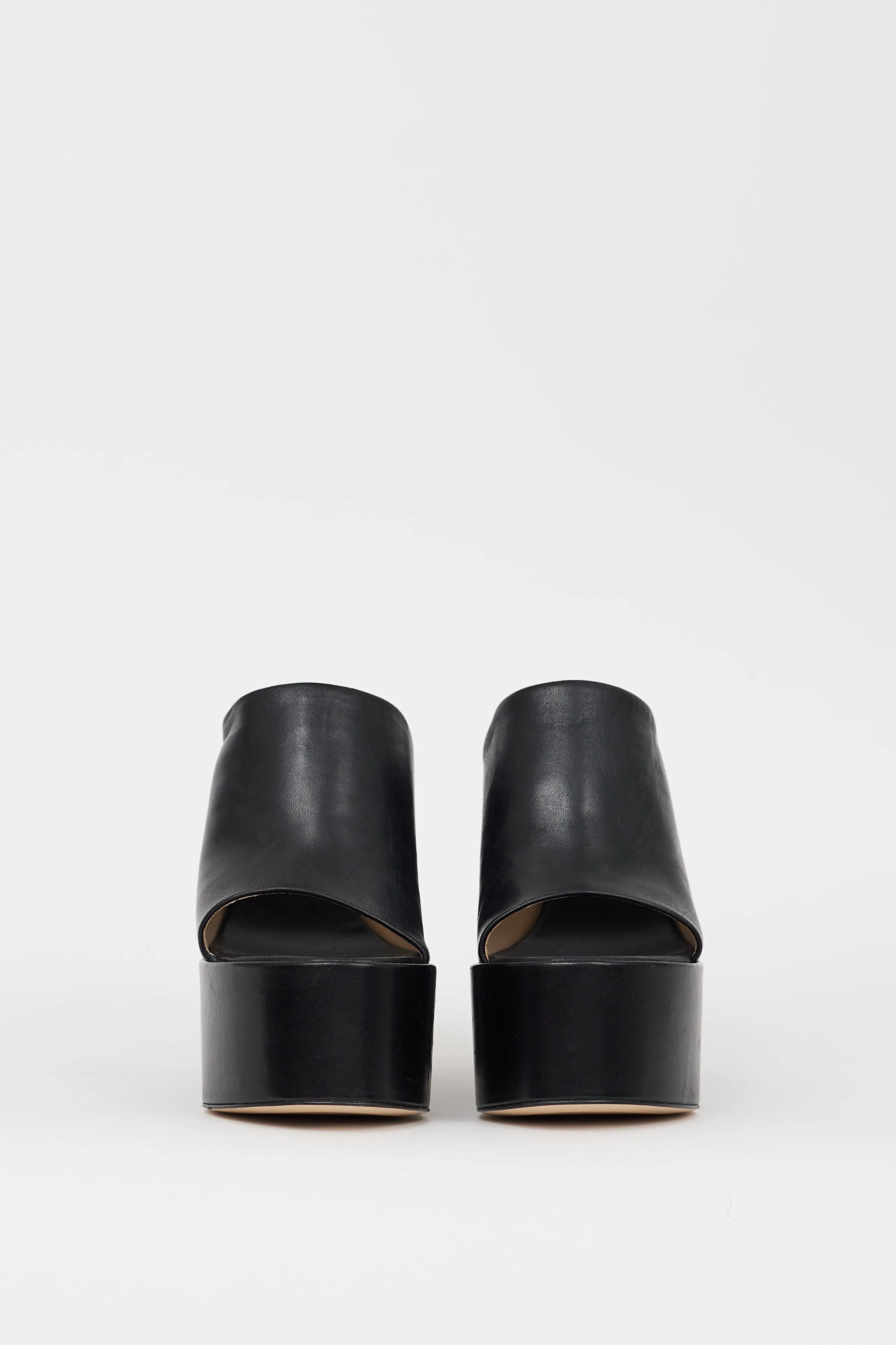 Black Leather Electra Platform  Heel