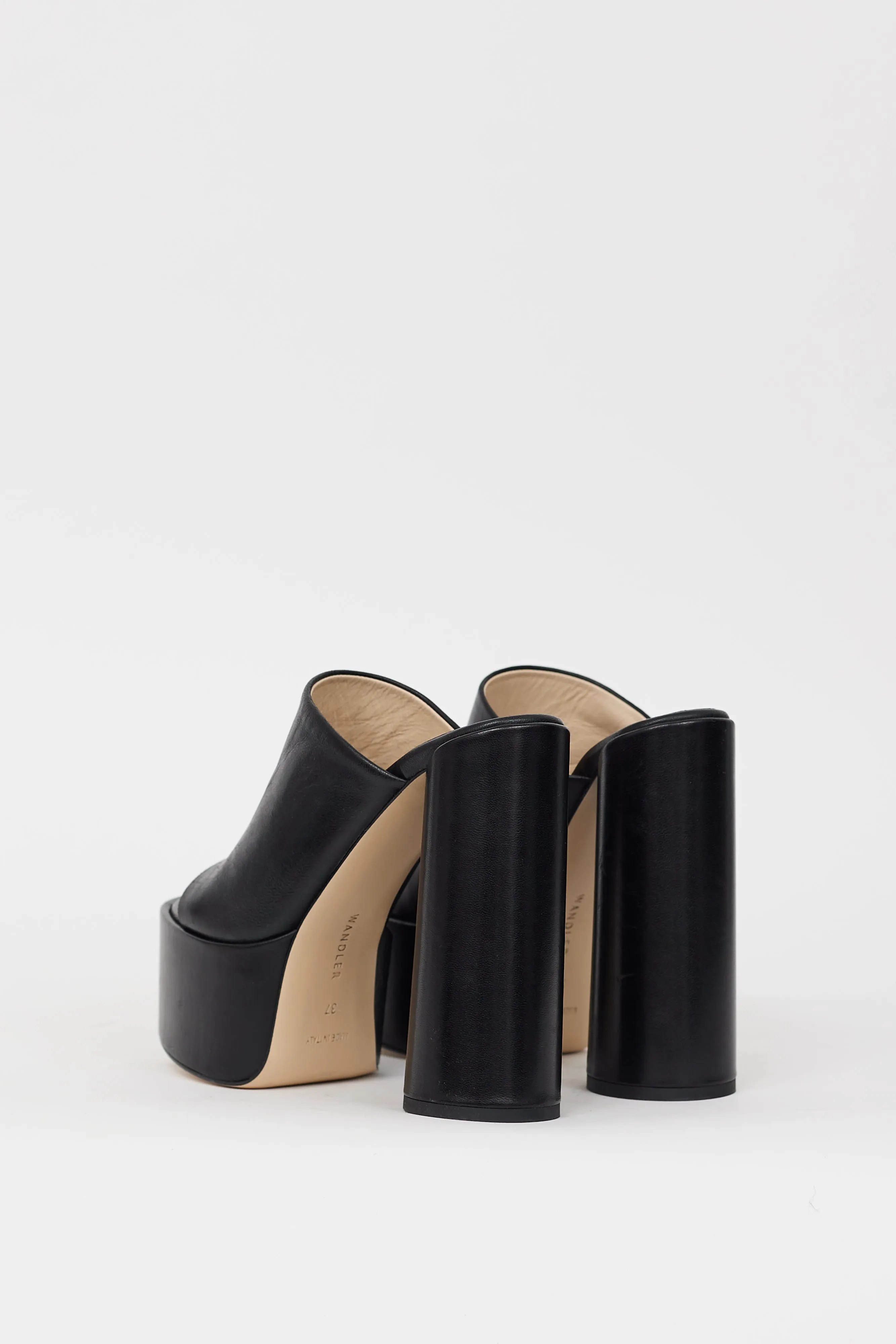 Black Leather Electra Platform  Heel