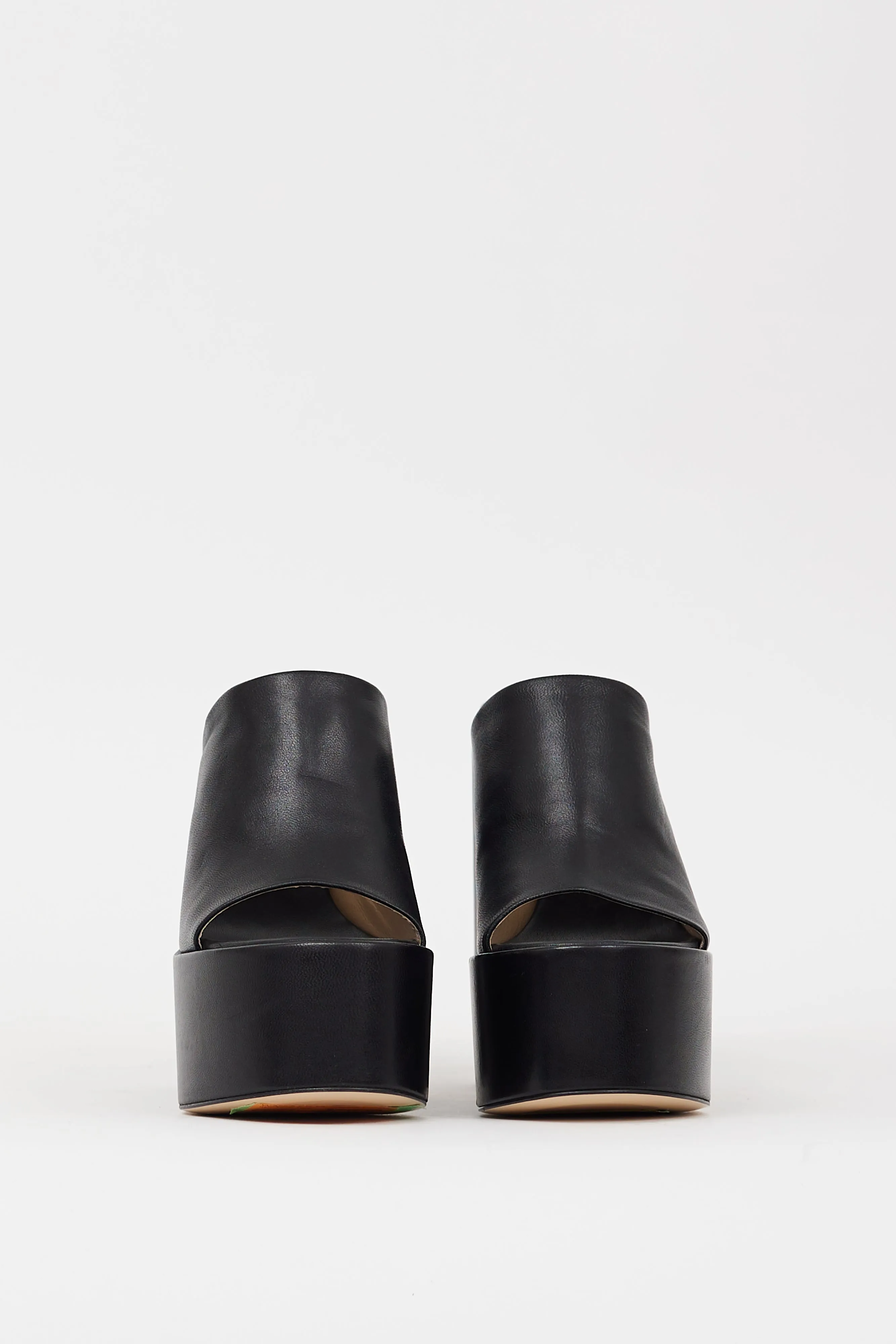Black Leather Electra Platform Heel