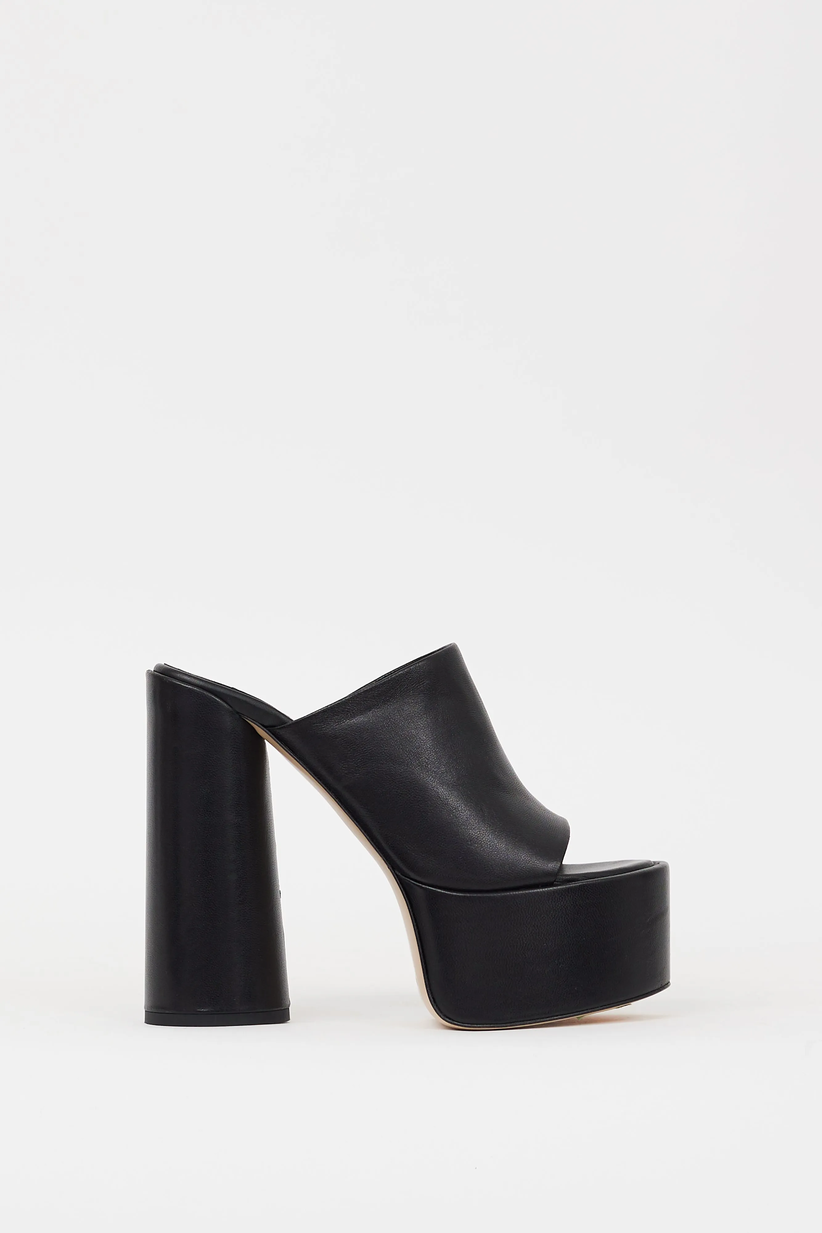 Black Leather Electra Platform Heel