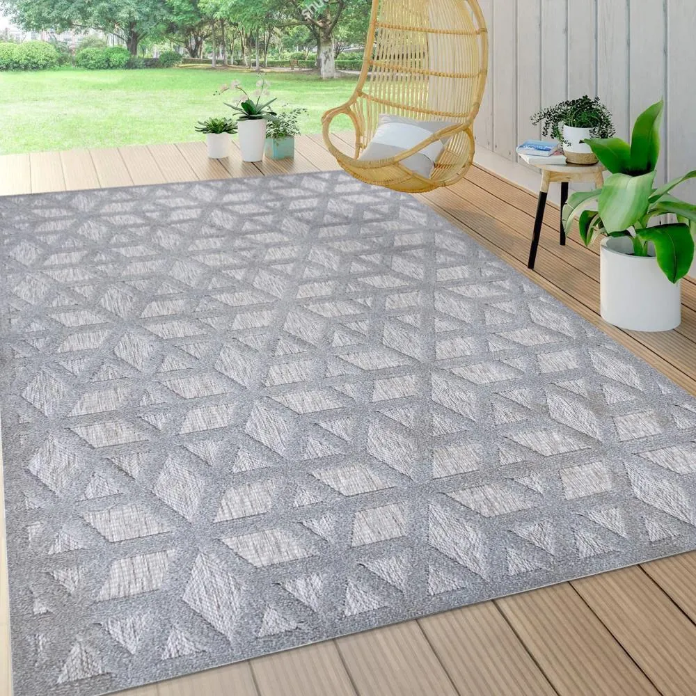 Celia neutral Geometric Indoor/outdoor Area Rug