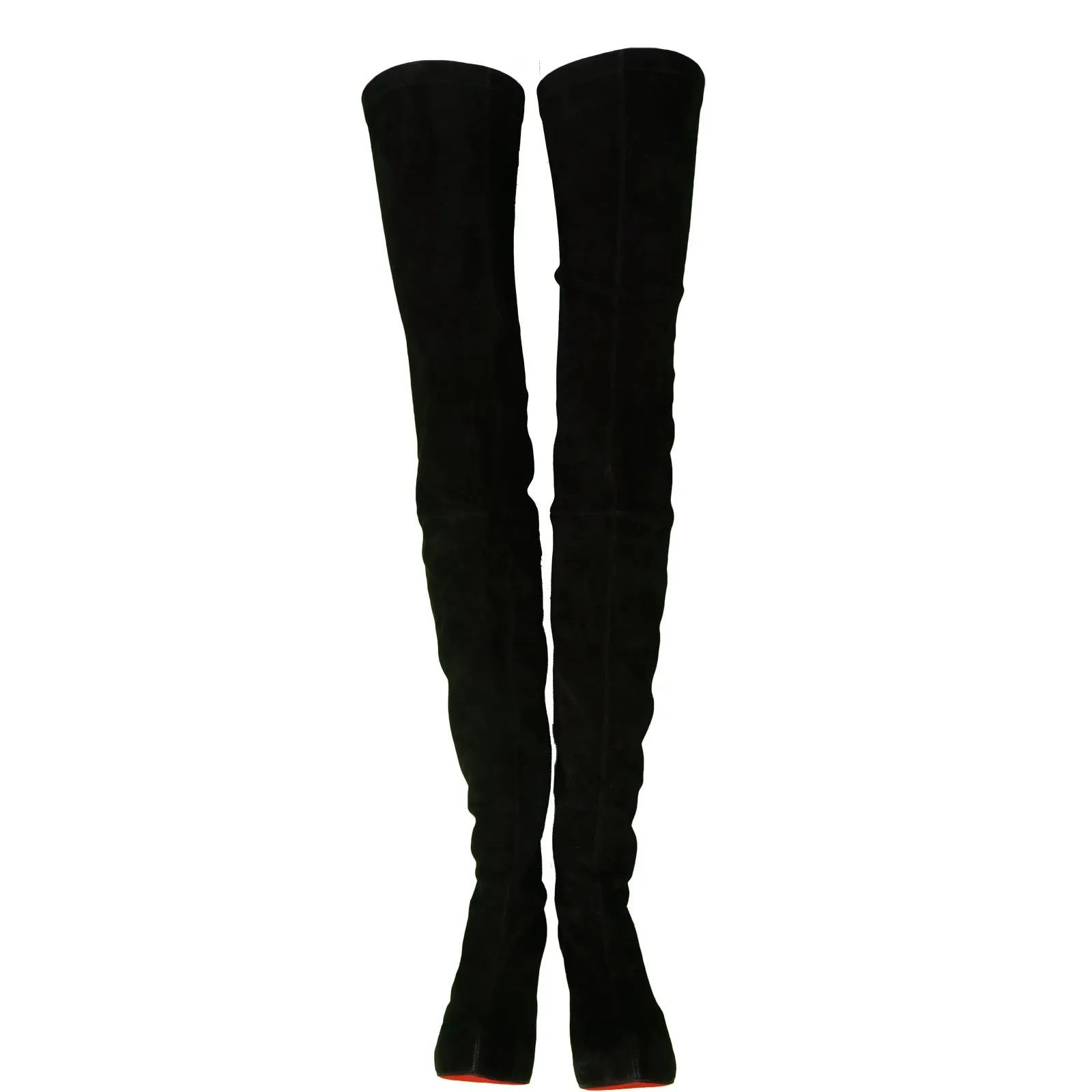 CHRISTIAN LOUBOUTIN MONICA 120 SUEDE THIGH HIGH BOOTS