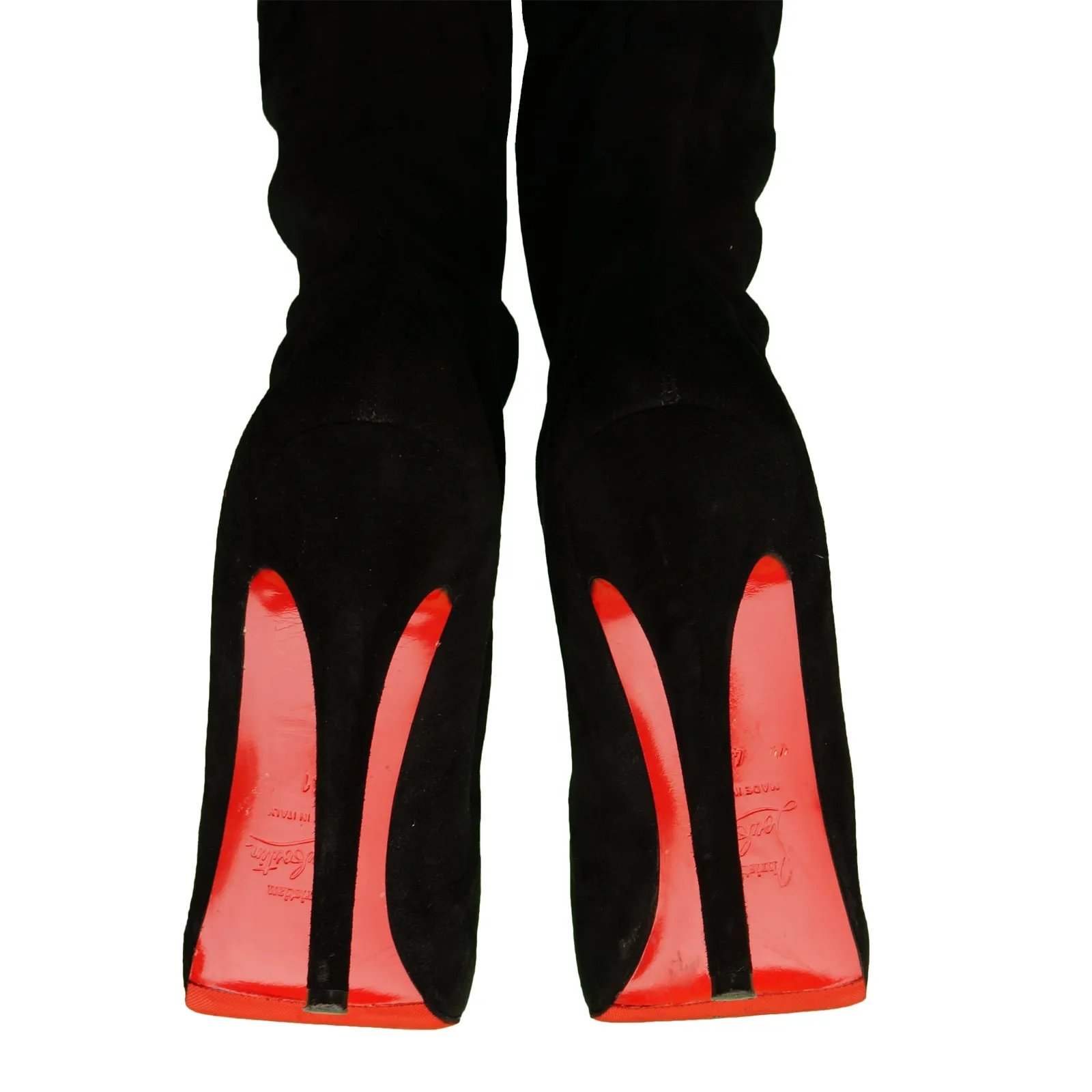 CHRISTIAN LOUBOUTIN MONICA 120 SUEDE THIGH HIGH BOOTS