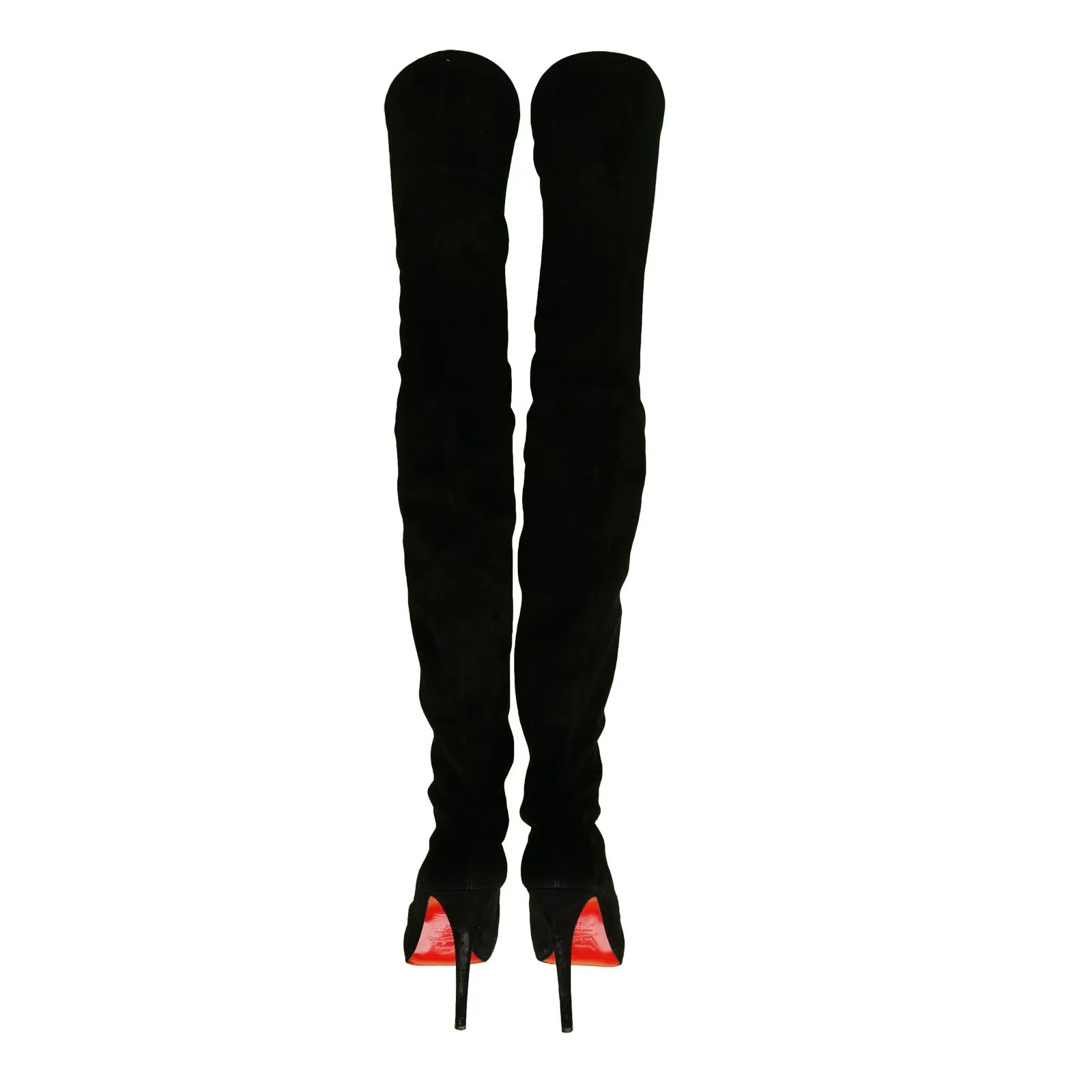 CHRISTIAN LOUBOUTIN MONICA 120 SUEDE THIGH HIGH BOOTS