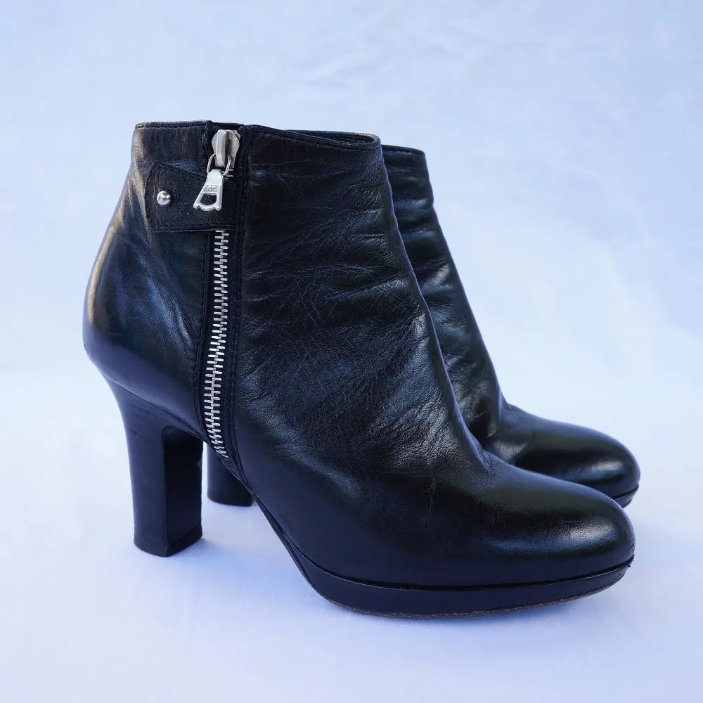Dries Van Noten Leather Black Bootie