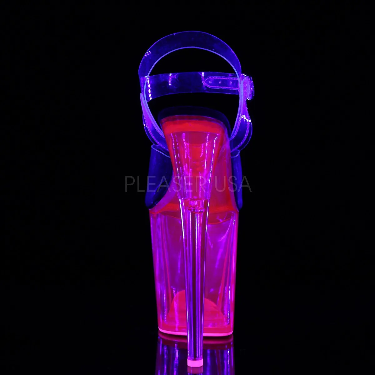 Flamingo 808UVT Hot Pink UV Reactive Tinted 8" Pole Dance Heels