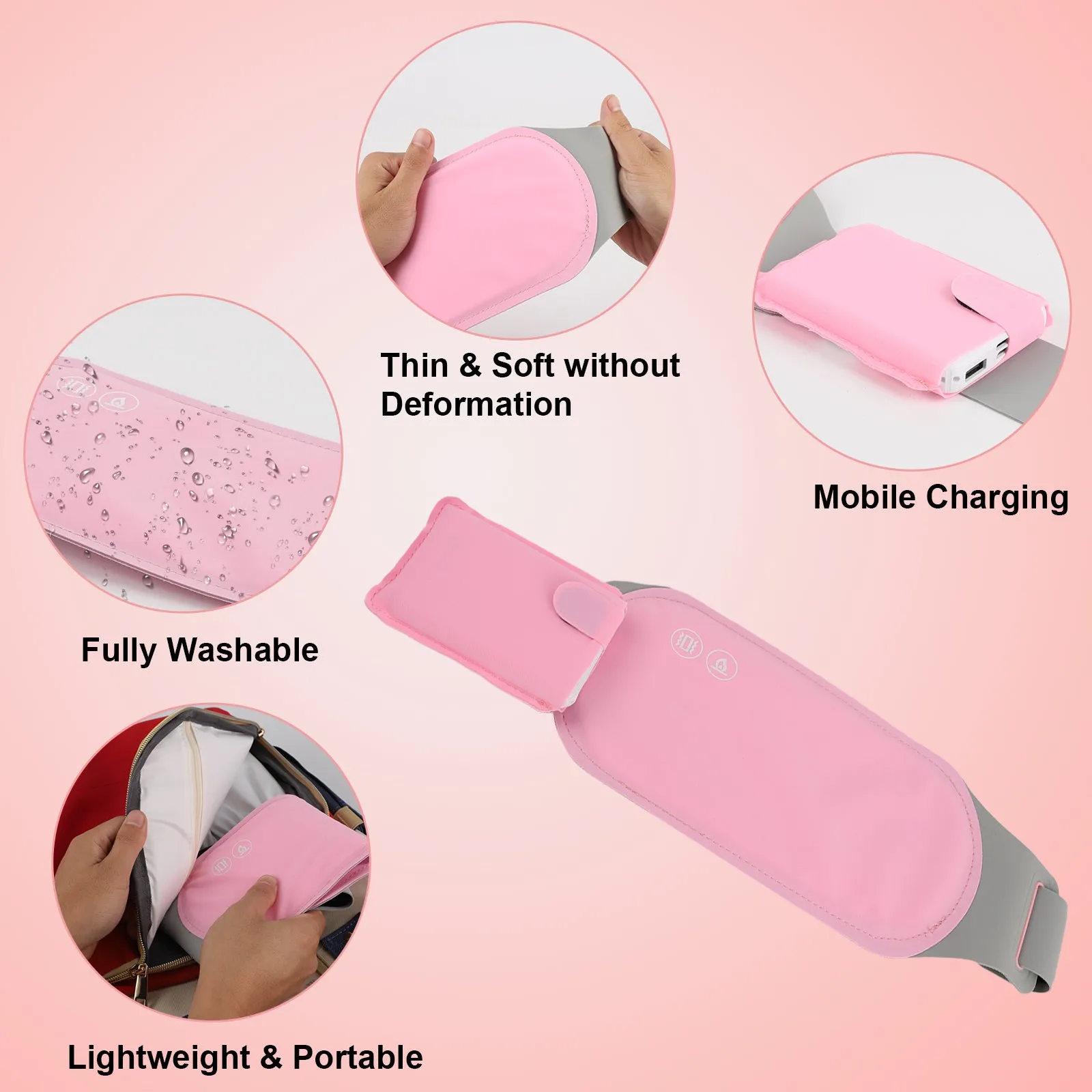 Heating Pads for Cramps, LALASANI Electric Heat Menstrual Relief Pad (Without Power Bank)