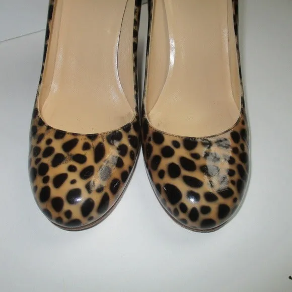 Kate Spade - Fun! Patent Animal Print Almond Toe Pumps