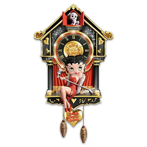 The Bradford Exchange Sculpted Betty Boop Sculpted Cuckoo Clock with Lights and Sound 16.5"-Inches