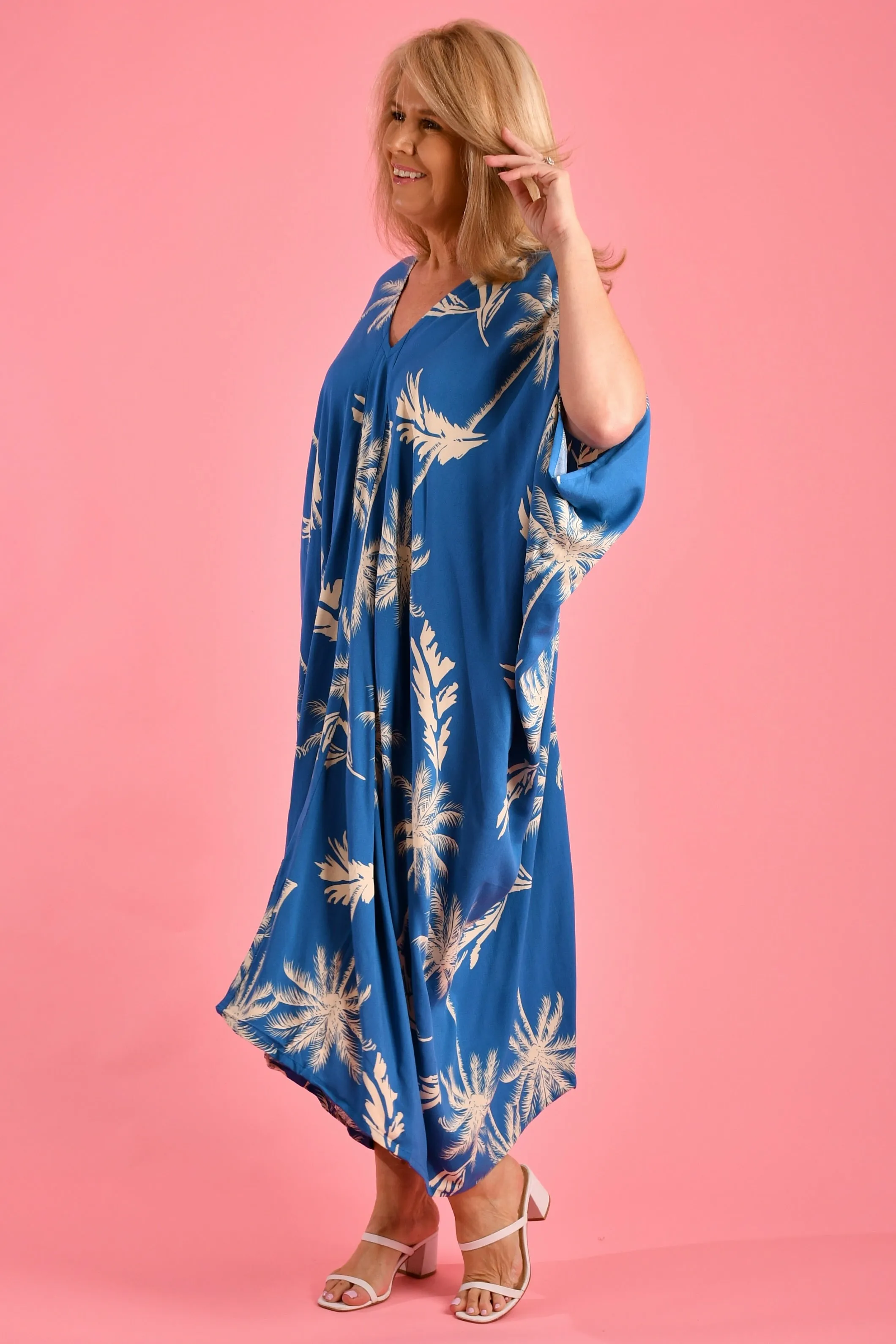 VBLD348 - CUSHLA DRESS - ISLAND PALM BLUE