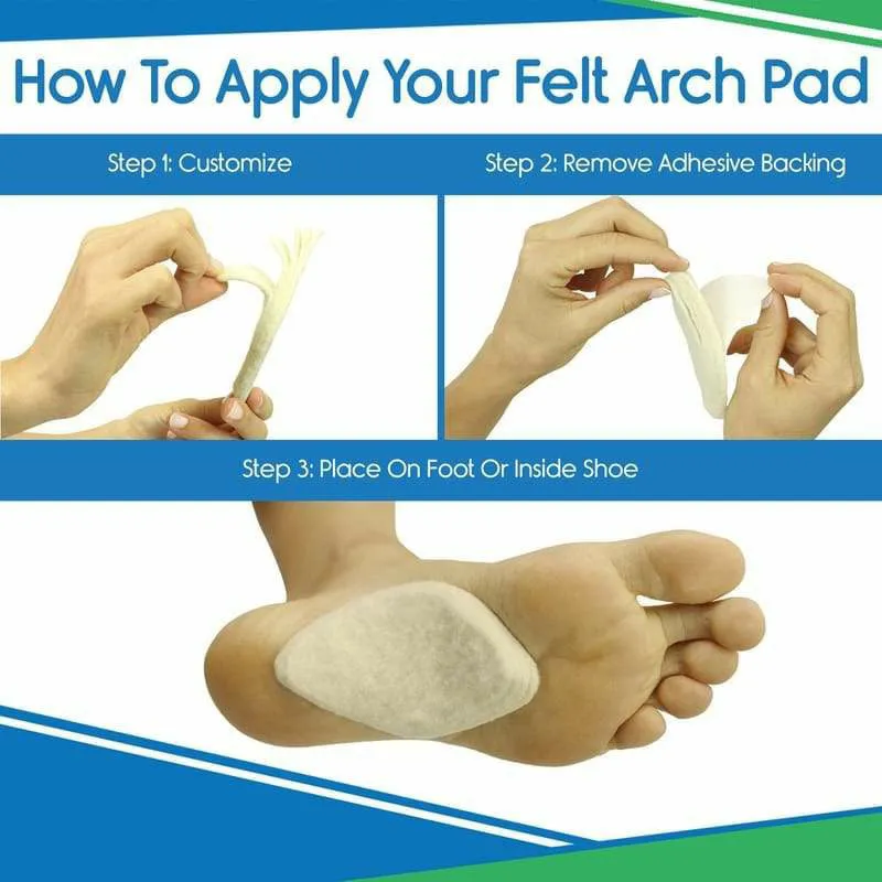 Vive Health Felt Arch Pads - White
